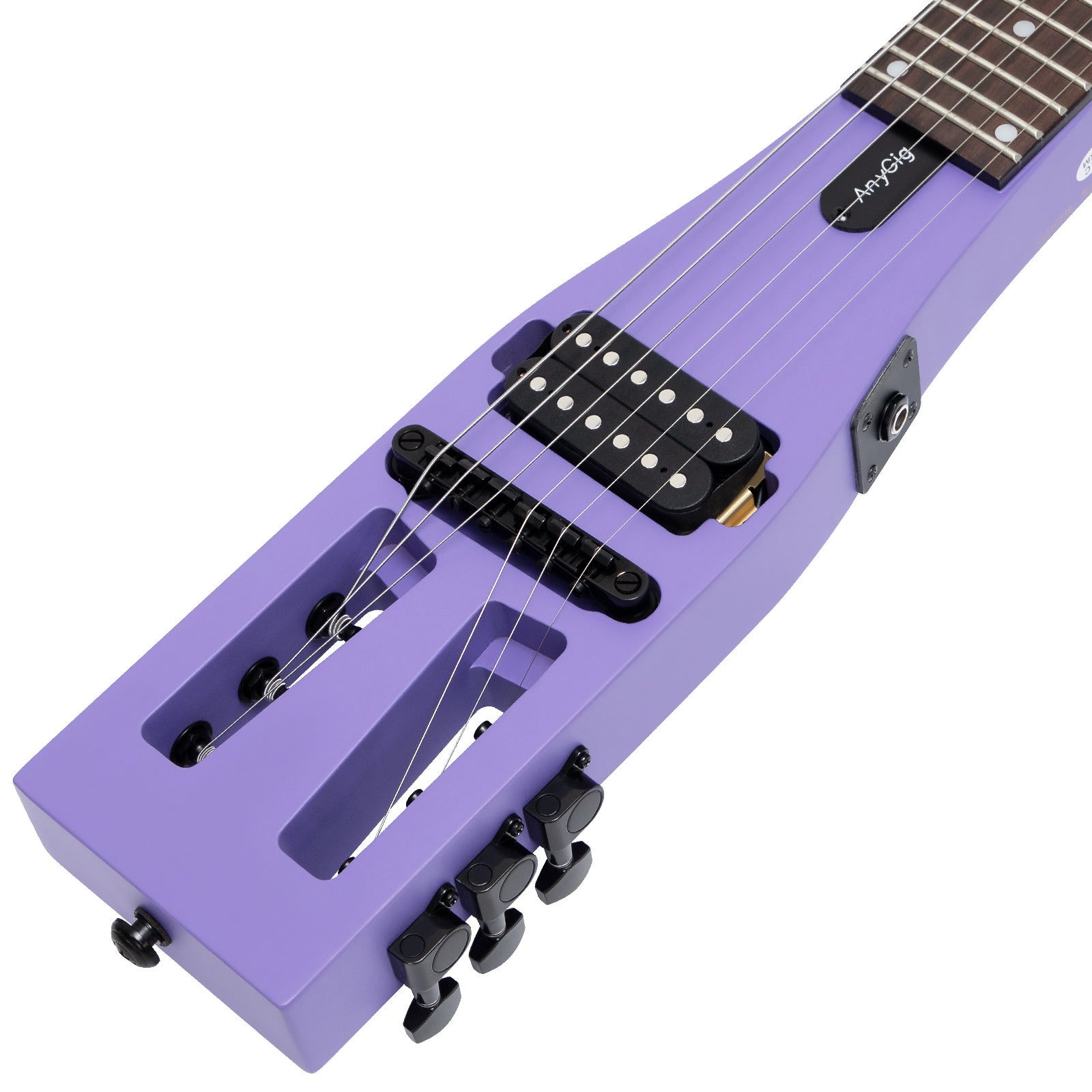 anygig トラベルギター Purple Portable Electric Travel Guitars for On-the-Go Musicians