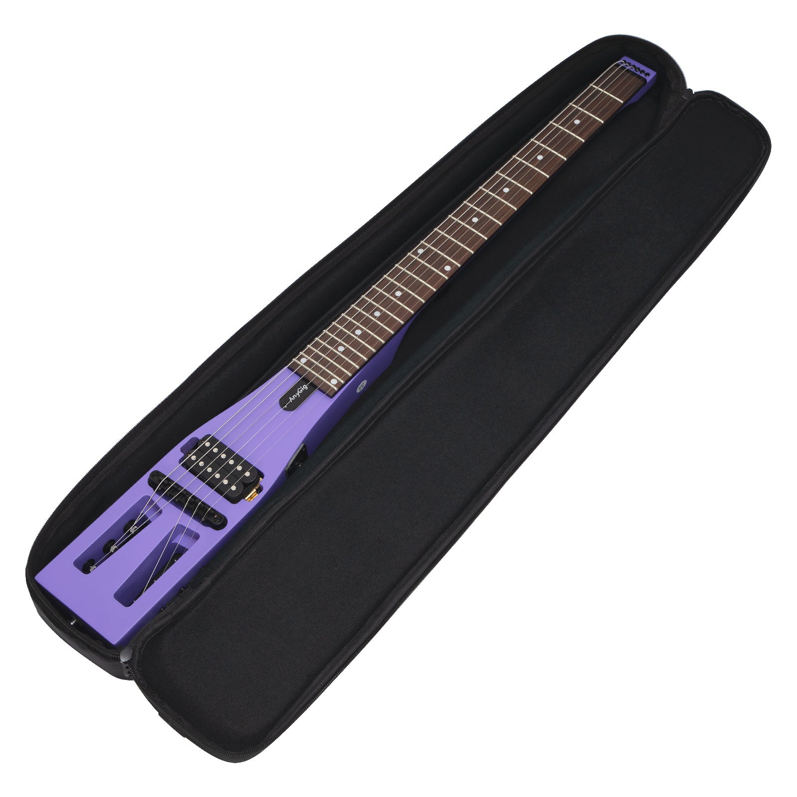 Purple Portable Electric Travel Guitars for On-the-Go Musicians